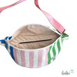 LeoliniBauchtasche XL | Crossbody-Bag | Gürteltasche aus CANVAS - STREIFEN Rosa GrünTaschen mit Stickerei und Basic Taschen