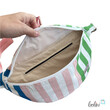 LeoliniBauchtasche XL | Crossbody-Bag | Gürteltasche aus CANVAS - STREIFEN Rosa GrünTaschen mit Stickerei und Basic Taschen