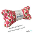 LeoliniLeseknochen personalisierbar | Nackenkissen ROSENROT | handgemachtLeseknochen gemustert