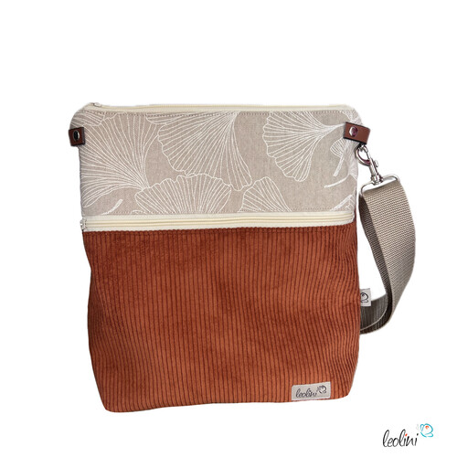 LeoliniUmhängetasche Cord & Canvas ROST | mit AußenfachTaschen mit Stickerei und Basic Taschen