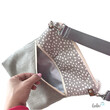 LeoliniUmhängetasche Cord & Canvas GRAU PÜNKTCHEN | mit AußenfachTaschen mit Stickerei und Basic Taschen
