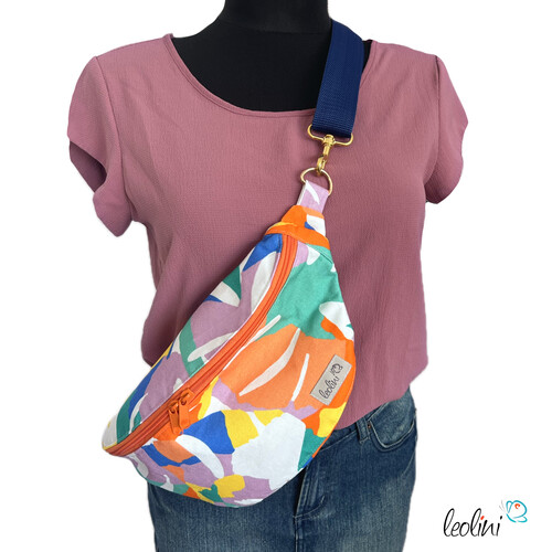 LeoliniBauchtasche XL | Crossbody-Bag | Gürteltasche aus CANVAS - BUNT