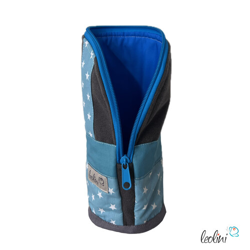 LeoliniStehende Stiftetasche Leo | Federpennal Federmäppchen STERNE TÜRKIS | personalisierbar mit NamenStehende Stiftetaschen LEO