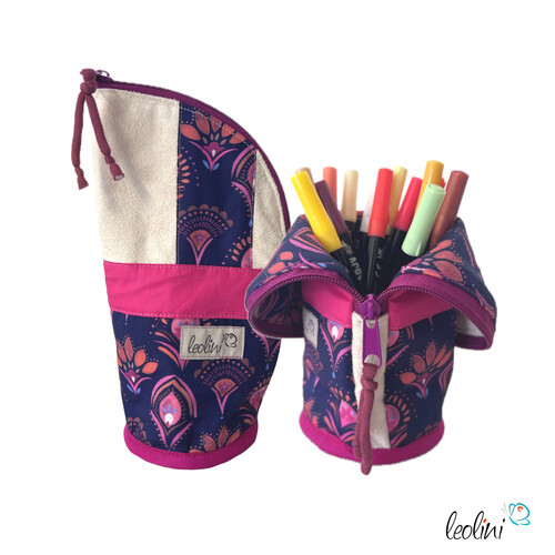 LeoliniStehende Stiftetasche Leo | Federpennal Federmäppchen ORNAMENTE PINK | personalisierbar mit NamenStehende Stiftetaschen LEO