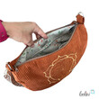 LeoliniMoonbag mit Lotus des Lebens Stickerei in ROST aus Breitcord | Umhängetasche | handgefertigtTaschen mit Stickerei und Basic Taschen