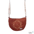 LeoliniMoonbag mit Lotus des Lebens Stickerei in ROST aus Breitcord | Umhängetasche | handgefertigtTaschen mit Stickerei und Basic Taschen