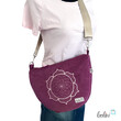 LeoliniMoonbag mit Lotus des Lebens Stickerei in BEERE aus Breitcord | Umhängetasche | handgefertigtTaschen mit Stickerei und Basic Taschen