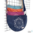 LeoliniMoonbag mit Lotus des Lebens Stickerei in BLAU aus Breitcord | Umhängetasche | handgefertigtTaschen mit Stickerei und Basic Taschen