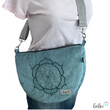 LeoliniMoonbag mit Lotus des Lebens Stickerei in ALTMINT aus Breitcord | Umhängetasche | handgefertigtTaschen mit Stickerei und Basic Taschen