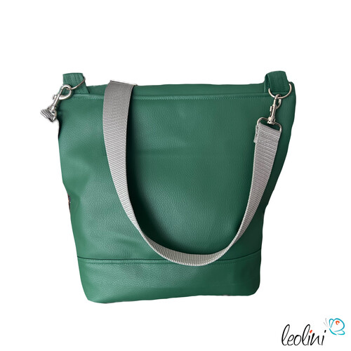 LeoliniFoldover Tasche mit Lotus des Lebens Stickerei | GRÜN | mit AußenfachTaschen mit Stickerei und Basic Taschen