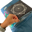 LeoliniFoldover Tasche mit Lotus des Lebens Stickerei | BLAU | mit AußenfachTaschen mit Stickerei und Basic Taschen