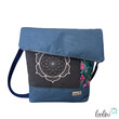 LeoliniFoldover Tasche mit Lotus des Lebens Stickerei | BLAU | mit AußenfachTaschen mit Stickerei und Basic Taschen
