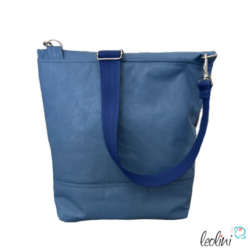 LeoliniFoldover Tasche mit Lotus des Lebens Stickerei | BLAU | mit AußenfachTaschen mit Stickerei und Basic Taschen
