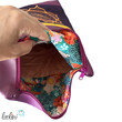 LeoliniFoldover Tasche mit Lotus des Lebens Stickerei | MAGENTA ORANGE | mit Außenfach