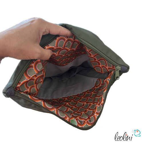 LeoliniFoldover Tasche mit Lotus des Lebens Stickerei | OLIV | mit AußenfachTaschen mit Stickerei und Basic Taschen