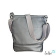 LeoliniFoldover Tasche mit Blume des Lebens Stickerei | METALLIC GRAU | mit AußenfachTaschen mit Stickerei und Basic Taschen