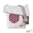 LeoliniFoldover Tasche mit Blume des Lebens Stickerei | BEIGE WEINROT | mit AußenfachTaschen mit Stickerei und Basic Taschen
