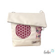 LeoliniFoldover Tasche mit Blume des Lebens Stickerei | BEIGE WEINROT | mit AußenfachTaschen mit Stickerei und Basic Taschen