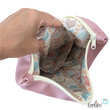 Foldover Tasche Blumen des Lebens Stickerei metallic rosa