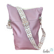 Foldover Tasche Blumen des Lebens Stickerei metallic rosa