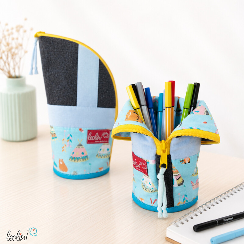 LeoliniStehende Stiftetasche Leo| Federpennal Tipi personalisierbar mit NameStehende Stiftetaschen LEO