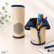 LeoliniStehende Stiftetasche Leo | Blume des Lebens DUNKELBLAU  Federpennal Federmäppchen  | personalisierbar mit NamenStehende Stiftetaschen LEO