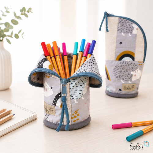 Stehende Stiftetasche Leo | Federpennal Federmäppchen IGEL | personalisierbar mit Namen