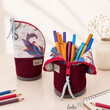 LeoliniStehende Stiftetasche aus CORD Leo | Federpennal Schminktasche ROSENROTStehende Stiftetaschen LEO