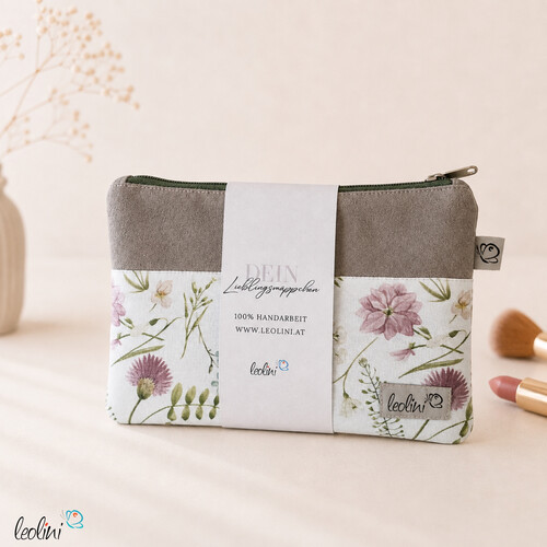 Mäppchen | Allzwecktasche | Schminktasche PERSONALISIERBAR | Blumenwiese | Zipptasche