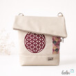 LeoliniFoldover Tasche mit Blume des Lebens Stickerei | BEIGE WEINROT | mit AußenfachTaschen mit Stickerei und Basic Taschen