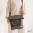 LeoliniFoldover Tasche mit Lotus des Lebens Stickerei | OLIV | mit AußenfachTaschen mit Stickerei und Basic Taschen