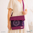 LeoliniFoldover Tasche mit Lotus des Lebens Stickerei | MAGENTA LILA | mit AußenfachTaschen mit Stickerei und Basic Taschen