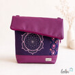 LeoliniFoldover Tasche mit Lotus des Lebens Stickerei | MAGENTA LILA | mit AußenfachTaschen mit Stickerei und Basic Taschen