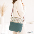 LeoliniUmhängetasche Cord & Canvas MINT mit BLÜMCHEN | mit AußenfachTaschen mit Stickerei und Basic Taschen