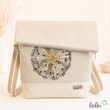 LeoliniFoldover Tasche mit Pusteblume Stickerei  | mit Außenfach | beigeTaschen mit Stickerei und Basic Taschen