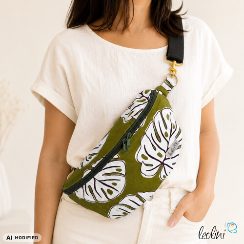 Bauchtasche XL | Crossbody-Bag | Gürteltasche aus CANVAS Palmen