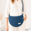 LeoliniBouclé Tasche Umhängetasche | Moonbag | Felltasche | handgefertigt in JeansblauTaschen mit Stickerei und Basic Taschen