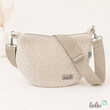 LeoliniBouclé Tasche Umhängetasche | Moonbag | Felltasche | handgefertigt in CremeTaschen mit Stickerei und Basic Taschen