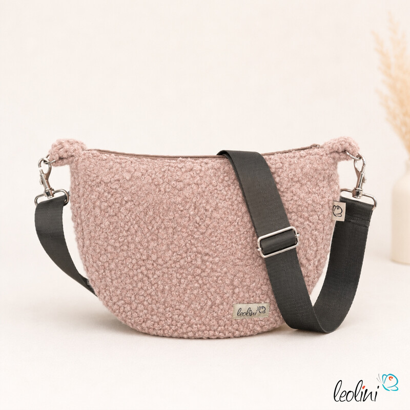 Leolini€ 44,90Bouclé Tasche Umhängetasche | Moonbag | Felltasche | handgefertigt in Altrosa