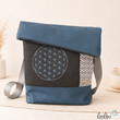 LeoliniFoldover Tasche mit Blume des Lebens Stickerei | BLAU | mit AußenfachTaschen mit Stickerei und Basic Taschen