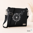 LeoliniUmhängetasche PUSTEBLUME in schwarz | Handgefertigte Crossover Bag LENO 3.0Taschen mit Stickerei und Basic Taschen