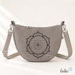LeoliniMoonbag mit Lotus des Lebens Stickerei in BEIGE aus Breitcord | Umhängetasche | handgefertigtTaschen mit Stickerei und Basic Taschen