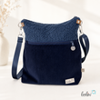 LeoliniUmhängetasche Lenos Boucle DUNKELBLAU | handgefertigtTaschen mit Stickerei und Basic Taschen
