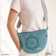 LeoliniMoonbag mit Lotus des Lebens Stickerei in ALTMINT aus Breitcord | Umhängetasche | handgefertigtTaschen mit Stickerei und Basic Taschen