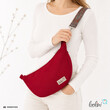LeoliniMoon Bag Luna | Halbmondtasche – Handgefertigte Schultertasche in Rot MoonbagTaschen mit Stickerei und Basic Taschen