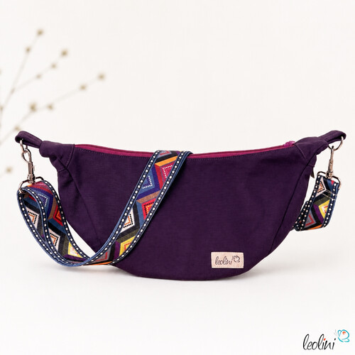 Moon Bag Luna | Halbmondtasche – Handgefertigte Schultertasche in Lila Moonbag
