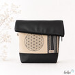 LeoliniFoldover Tasche mit Blume des Lebens Stickerei mit Edelornamenten in schwarz | mit AußenfachTaschen mit Stickerei und Basic Taschen