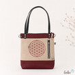 LeoliniHenkeltasche LENO mit der Blume des Lebens | bordeaux Lederimitat | mit AußenfachTaschen mit Stickerei und Basic Taschen