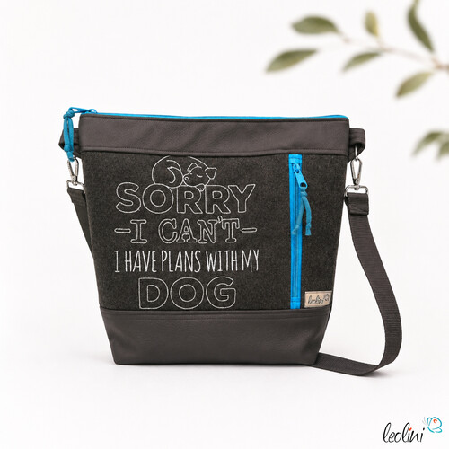 Umhängetasche mit Stickerei | I have plans with my DOG