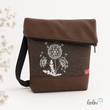 LeoliniFoldover Tasche Pusteblumen Stickerei - Umhängetasche braunes AntiklederimitatTaschen mit Stickerei und Basic Taschen
